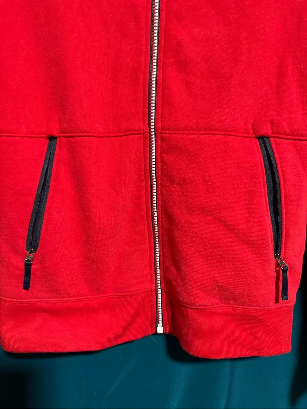 The North Face 2018 Olympic, Red Fleece Hoodie with Navy Star Yoke